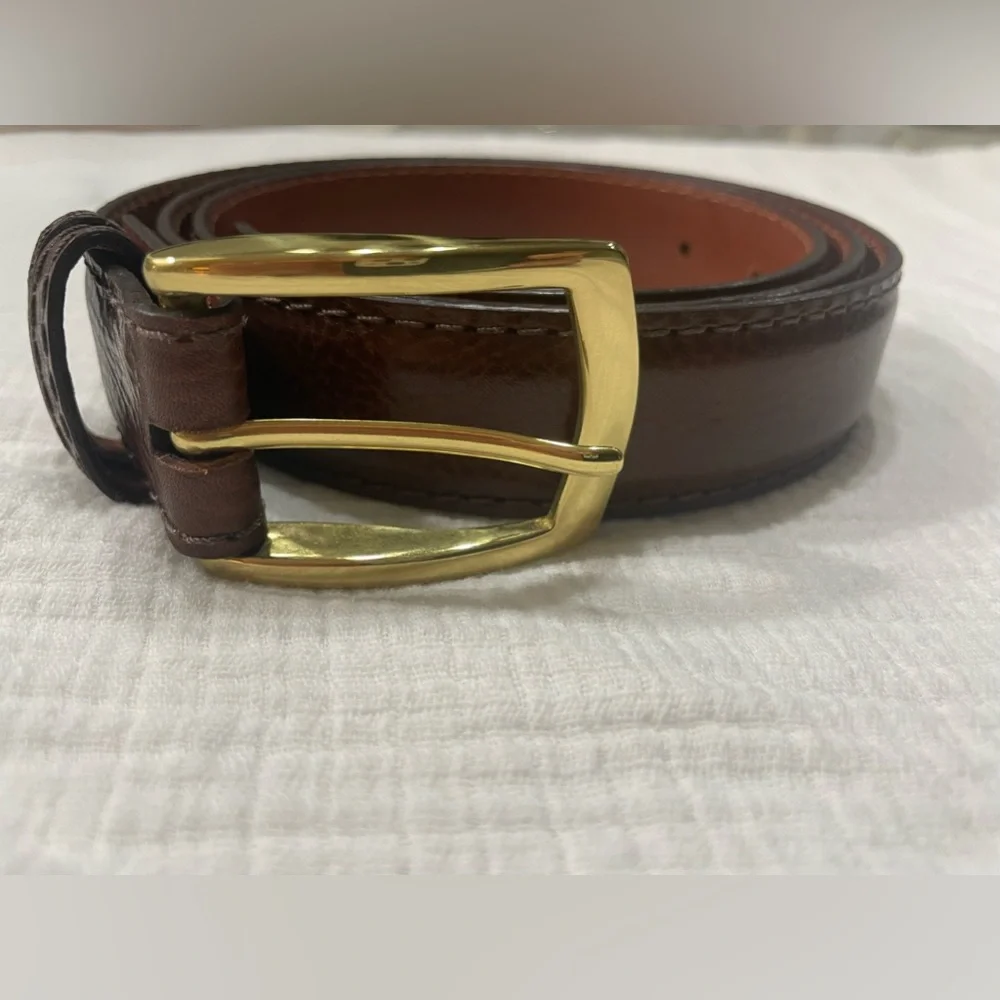 J. HILBURN COGNAC LEATHER BELT SIZE 41